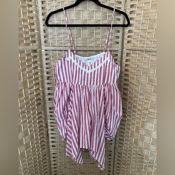 Olsenboye Tops - Olsenboye Y2K Striped Babydoll Bubble Tank